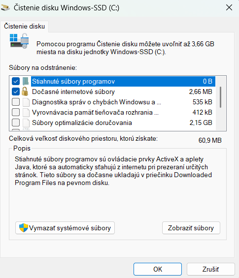 čistenie disku